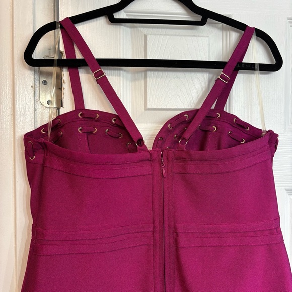 Fashion Nova Plus Size 2X - Wine Colored Nightingale Bandage Dress NWT - Picture 12 of 17